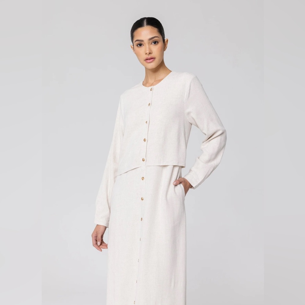 VEILED COLLECTION BEIGE DRESS NEW WITH TAGS
